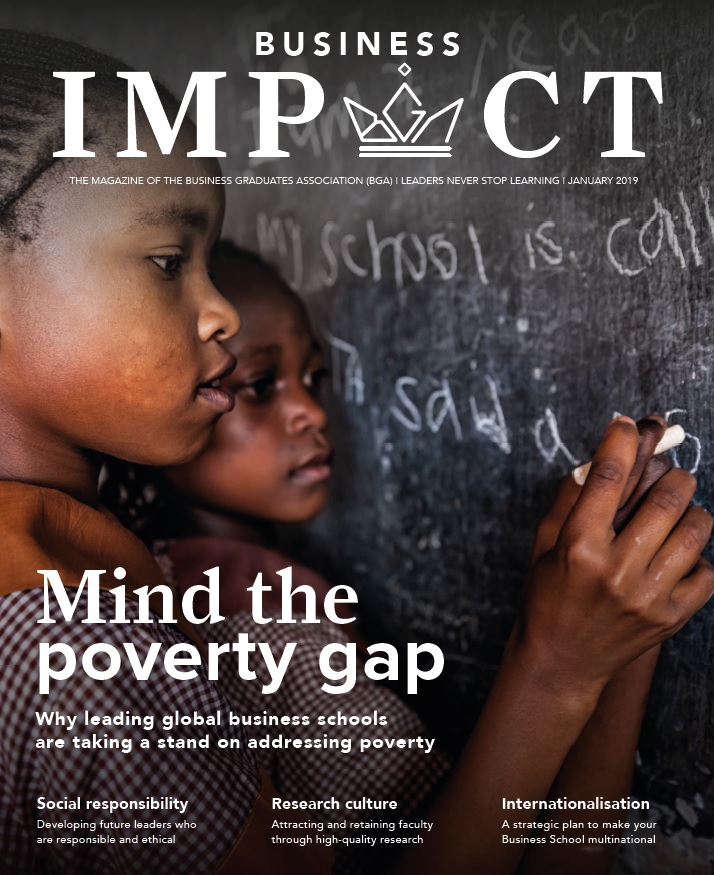 Magazine from cover for Business Impact; Mind the poverty gap