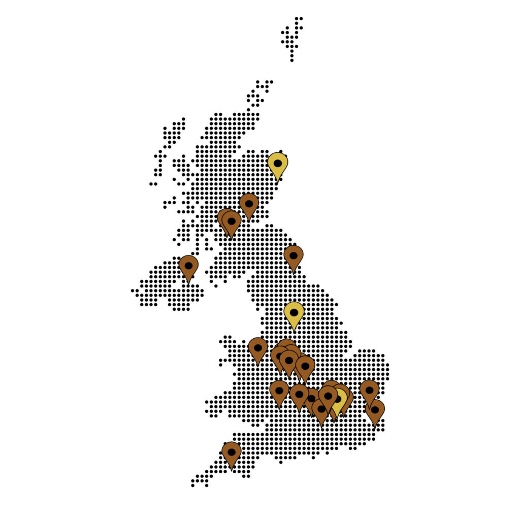 Map pinpointing all UK BGA business school members