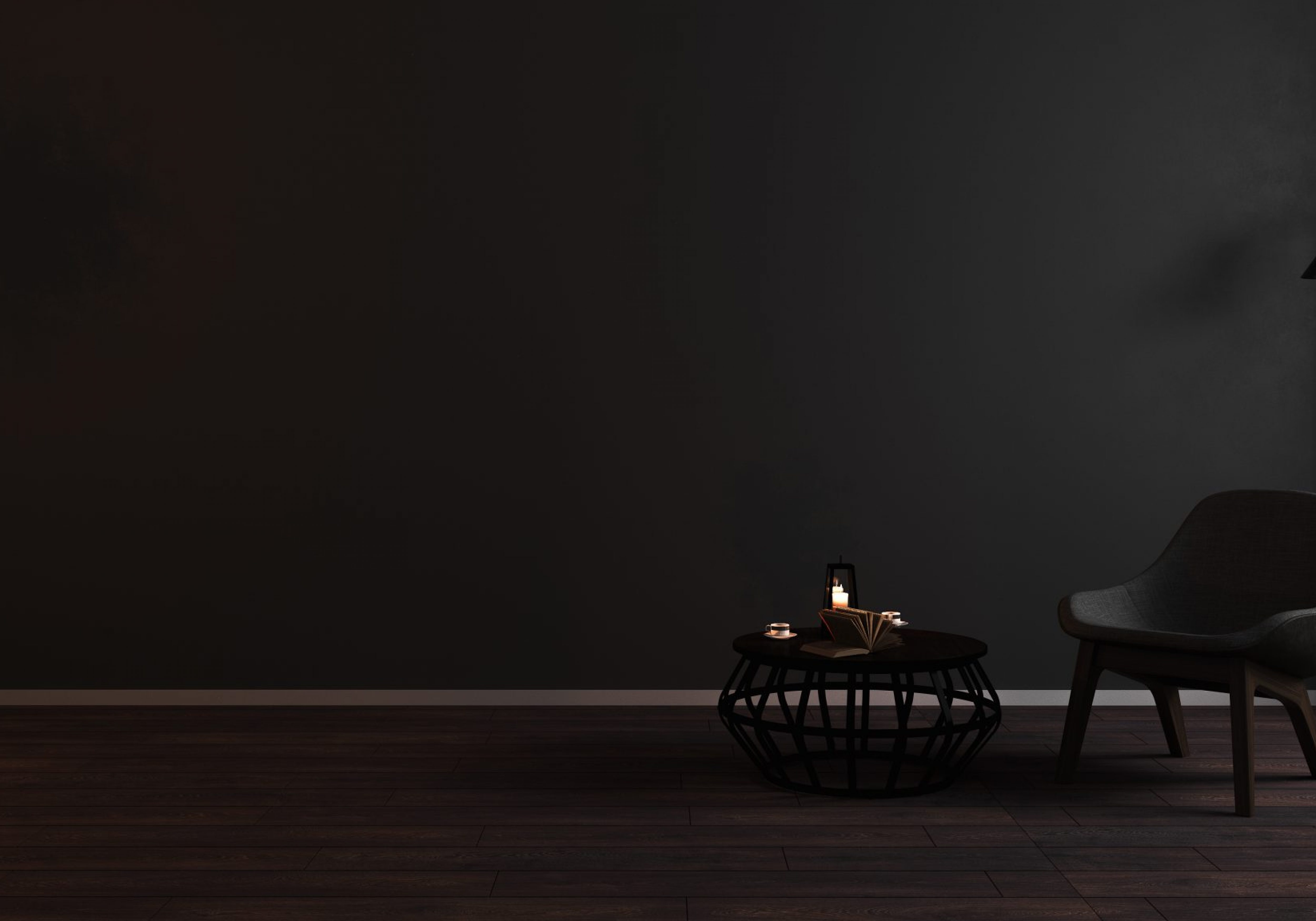 Dark minimalist space with reading book and candles. Business Impact article image for leaders and entrepreneurs in focus: Nicky Story, supplies for candles.