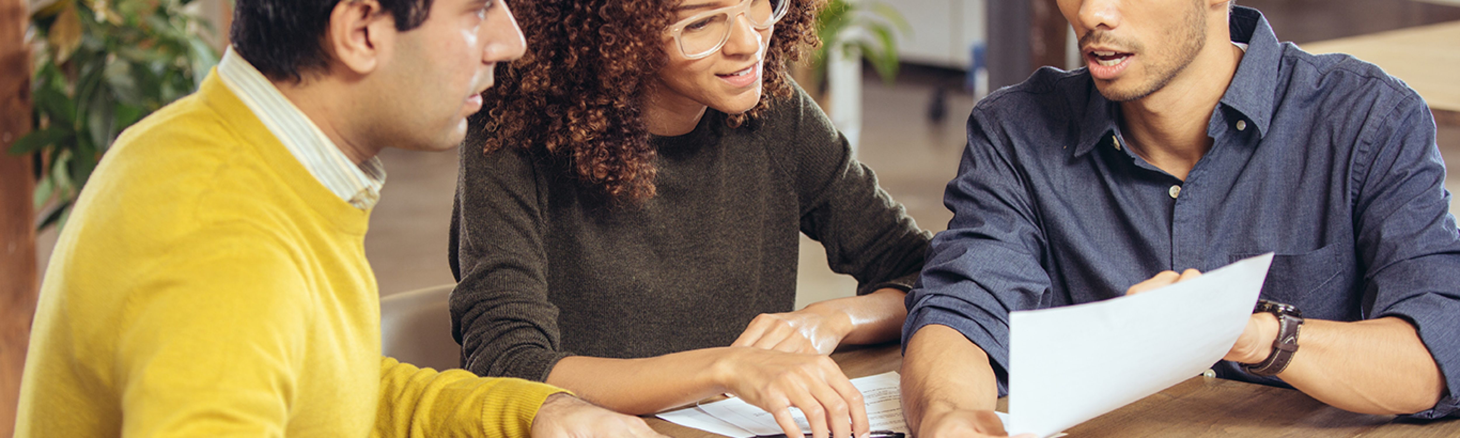 Couple on meeting with financial advisor